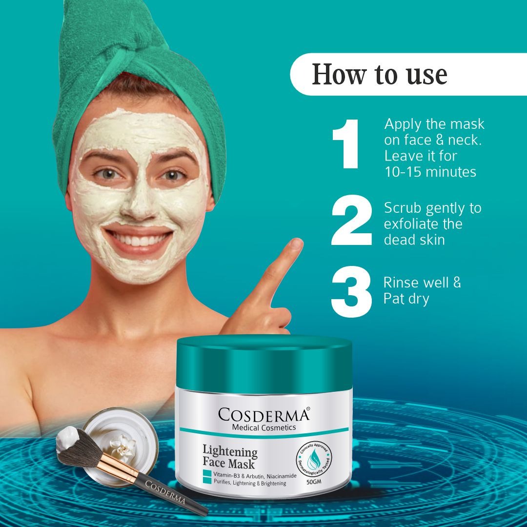 Cosderma Lightening Face Mask | Niacinamide Mask for Natural Skin Brightening & Radiance