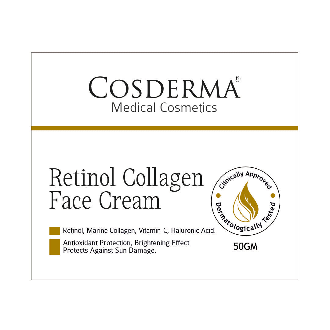 Cosderma Retinol Collagen Face Cream | Anti-Aging & Firming Skincare with Retinol & Marine Collagen