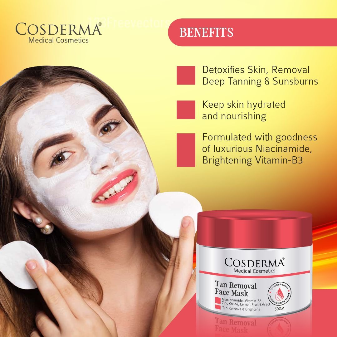 Cosderma Tan Removal Face Mask - Reduce Tan, Acne, Spots & Wrinkles