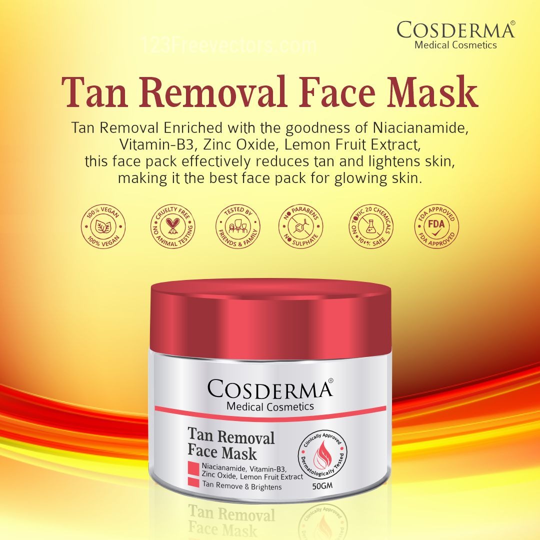 Cosderma Tan Removal Face Mask - Reduce Tan, Acne, Spots & Wrinkles