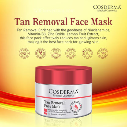 Cosderma Tan Removal Face Mask - Reduce Tan, Acne, Spots & Wrinkles