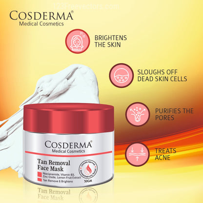 Cosderma Tan Removal Face Mask - Reduce Tan, Acne, Spots & Wrinkles