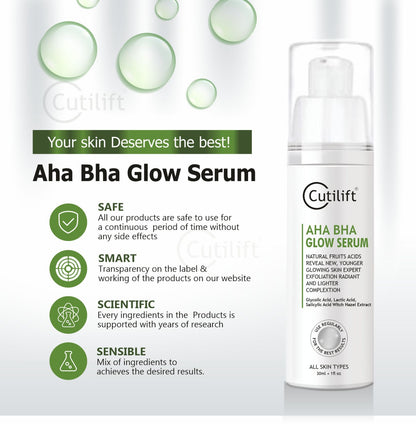 Cutilift AHA BHA Glow Serum – Natural Fruit Acids for Expert Exfoliation &amp; Radiant Skin