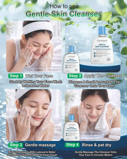 how to use gentle cleanser cosderma 
