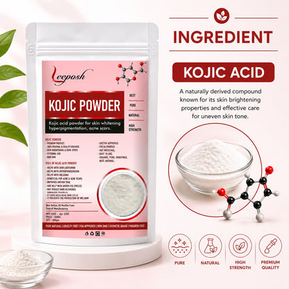 Leeposh Kojic Acid Powder – For Skin Whitening, Pigmentation & Acne Scars