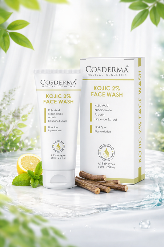 Cosderma Kojic 2% Face Wash – Brightening Cleanser with Kojic Acid, Niacinamide, Arbutin & Liquorice Extract for Pigmentation, Tan & Uneven Skin Tone
