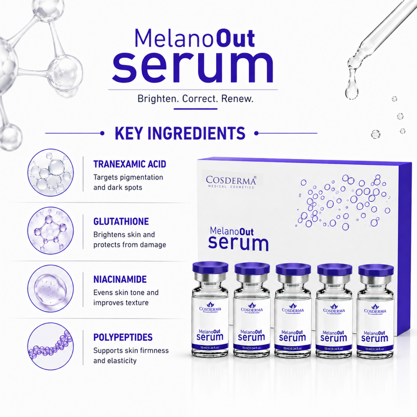 Cosderma MelanoOut Serum - Best Serum for Hyperpigmentation, Dark Spots & Brightening | Professional Serum