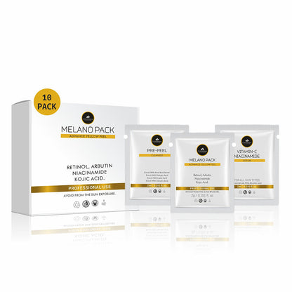 Cosderma Melano Pack Advance Yellow Peel + Depigmentation Peel | Skin Lightening & Rejuvenation (10 Sachet Pack)