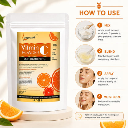Leeposh Vitamin C Powder – Herbal Skin Lightening & Brightening Agent
