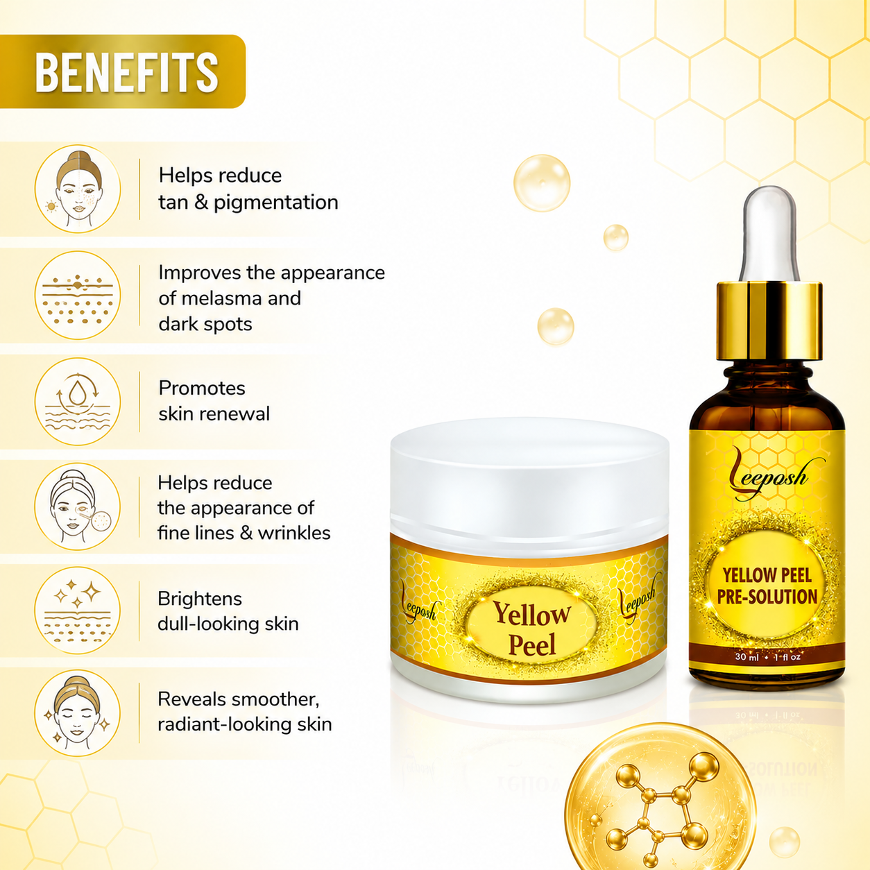 Leeposh Yellow Retinol Peel for Skin Rejuvenation & Pigmentation Removal